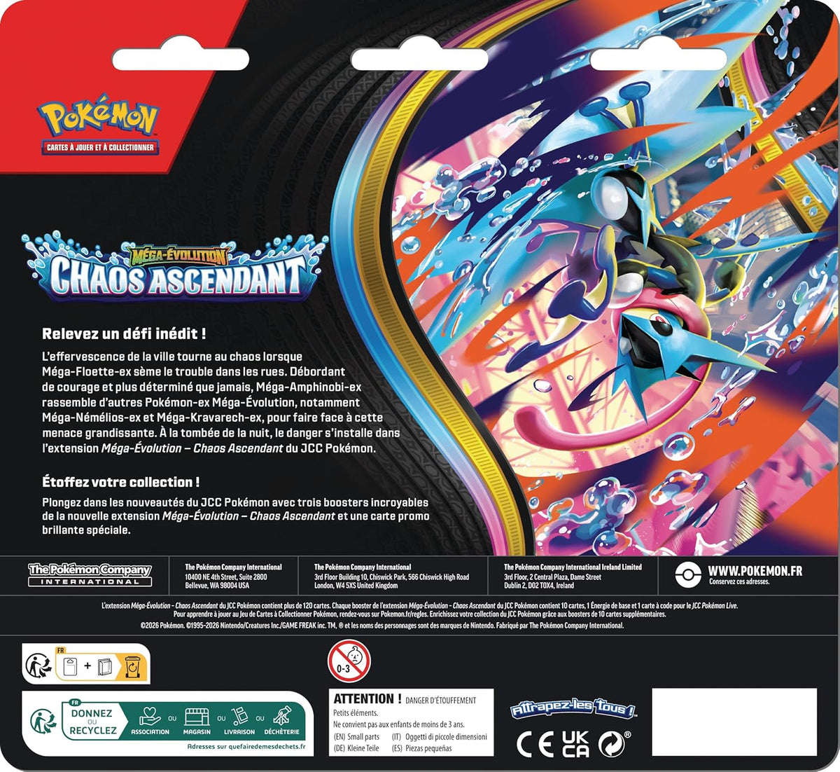 Booster Pokemon Tripack 3 Boosters Chaos Ascendant FR Reptincel Scellé
