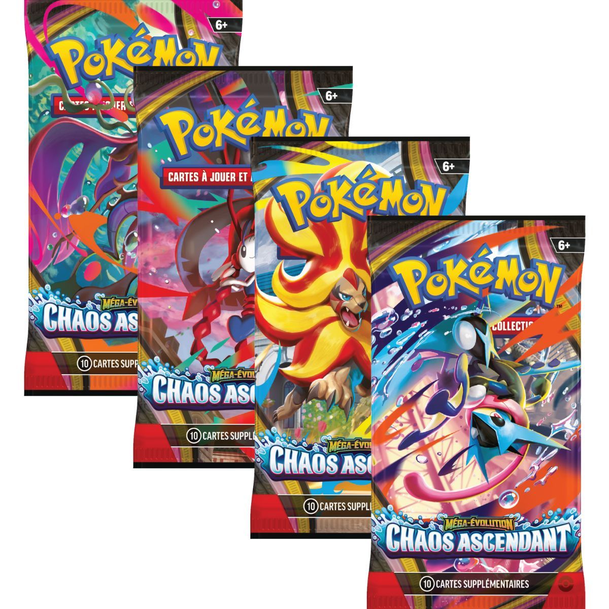 Booster Pokemon- ArtSet 4 Boosters Pokemon-Chaos Ascendant-Scellé