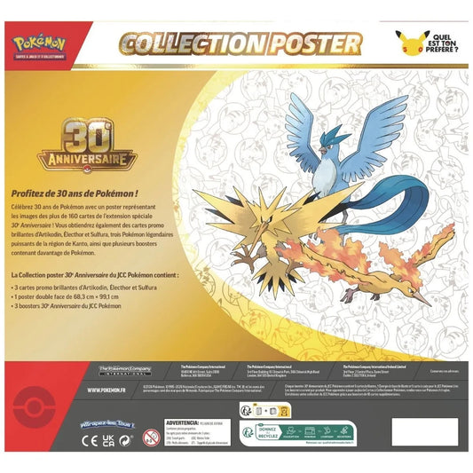 Coffret Pokémon- Coffret Poster 30 Ans-3 boosters-FR-Scellé