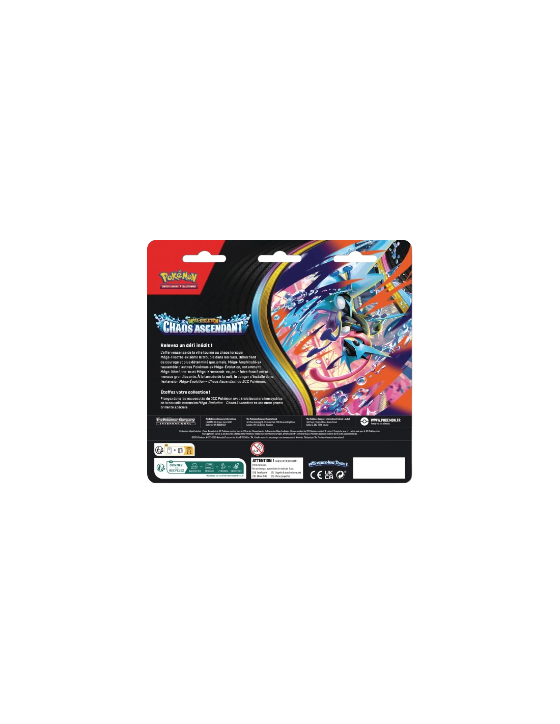 Booster Pokemon-Tripack 3 Boosters-Chaos Ascendant-FR-Reptincel-Scellé