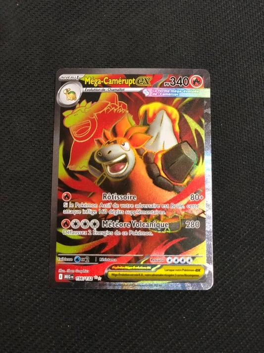 Carte Pokemon-Méga-Camérupt Ex 156/132 FA-Mega Evolution-FR-Proche Neuve