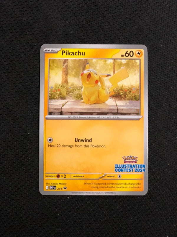 Carte Pokémon- Pikachu SVP214-Promo- Illustration Contest-US-Proche Neuve