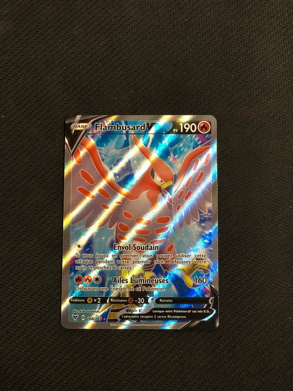 Carte Pokemon-Flambusard V 168/185 FA-Voltage Eclatant-FR-Proche Neuve