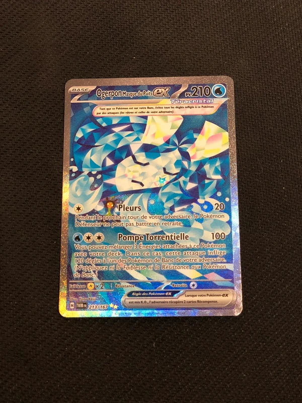 Carte Pokemon- Ogerpon Masque Du Puits Ex 213/167 Alt-Mascarade Crépusculaire-FR-Proche Neuve