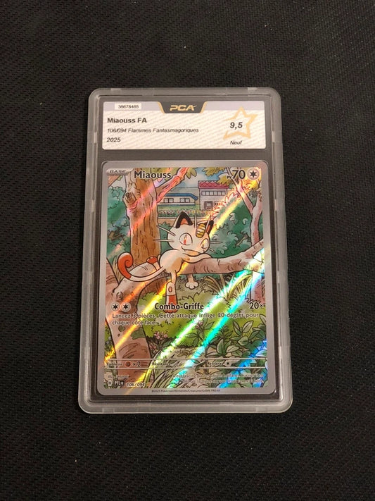 Carte Pokemon-Miaouss 106/094 AR-Flammes Fantasmagoriques-FR-PCA 9,5