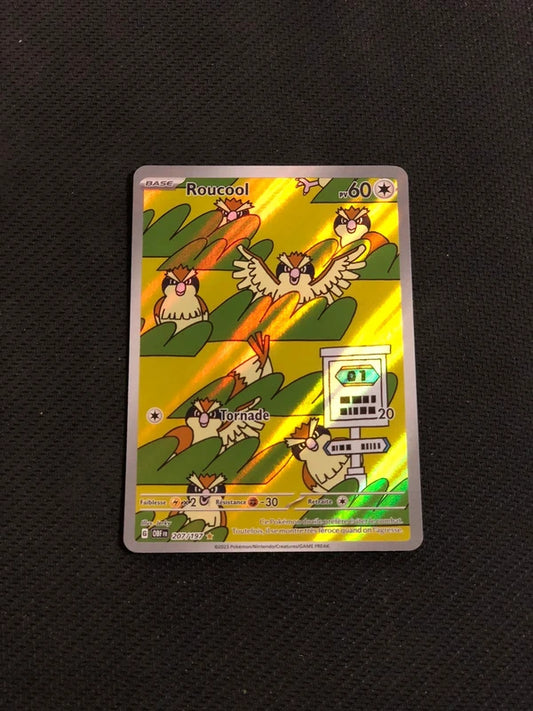 Carte Pokemon-Roucool 207/197 AR-Flammes Obsidiennes-FR-Proche Neuve