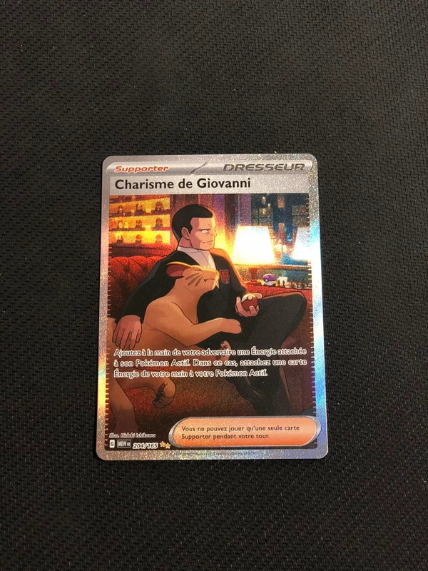 Carte Pokemon-Charisme De Giovanni 204/165 Alternative-151-FR-Exc
