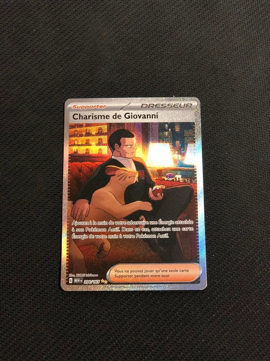 Carte Pokemon-Charisme De Giovanni 204/165 Alternative-151-FR-Exc