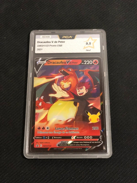 Carte Pokemon-Dracaufeu V De Peter SWSH133-Promo-FR-PCA 9,5