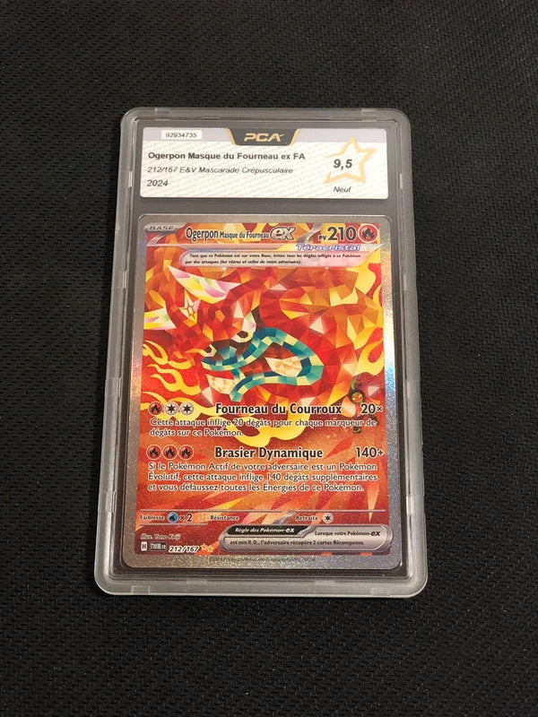 Carte Pokemon-Ogerpon Masque Du Fourneau Ex 212/167 Alt-Mascarade Crepusculaires-FR-PCA 9,5