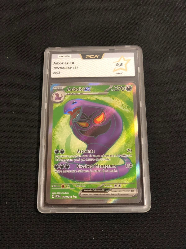 Carte Pokemon-Arbok Ex 185/165 FA-151-FR-PCA 9,5