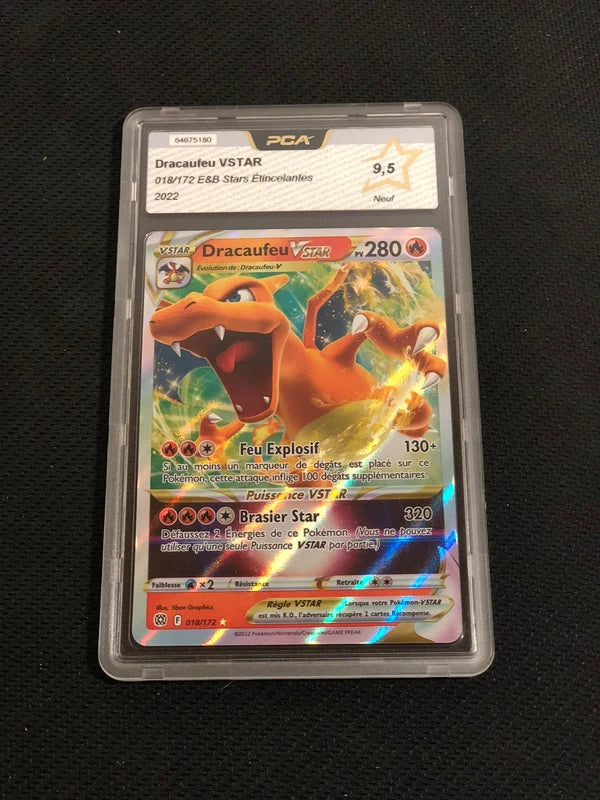 Carte Pokemon-Dracaufeu Vstar 018/172-Stars Étincelantes-FR-PCA 9,5