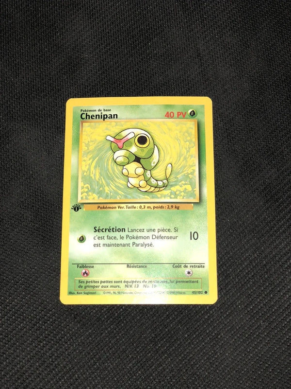 Carte Pokemon-Chenipan 45/102 Édition 1-Set De Base-FR-Excellente