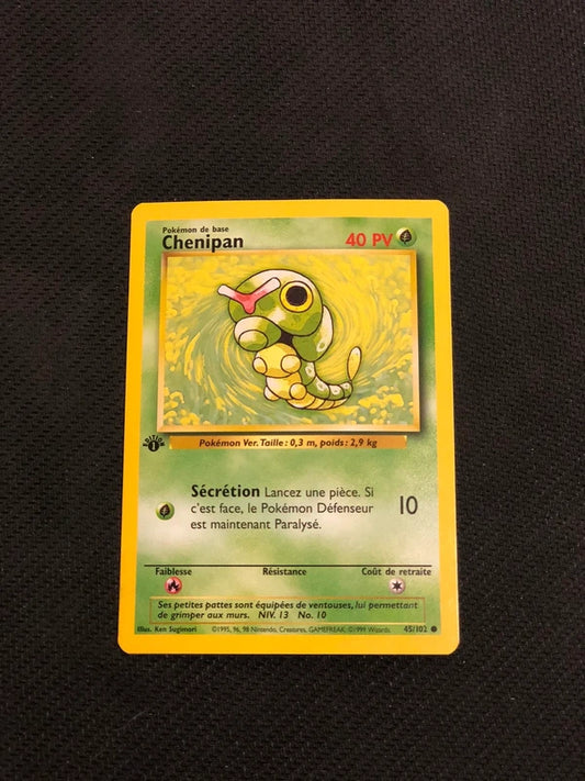 Carte Pokemon-Chenipan 45/102 Édition 1-Set De Base-FR-Excellente