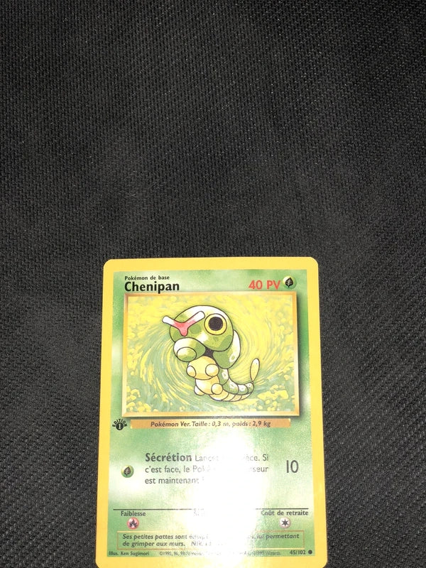 Carte Pokemon-Chenipan 45/102 Édition 1-Set De Base-FR-Excellente