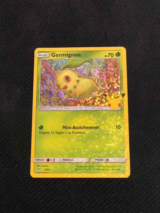 Carte Pokemon-Germignon 2/25 Holo-Promo 25 ans-FR-Proche Neuve