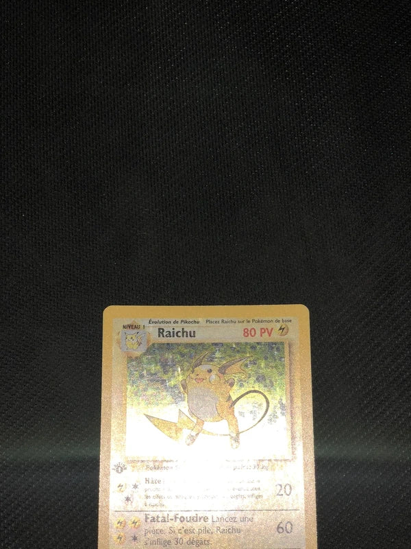 Carte Pokemon-Raichu 14/102 Holo Édition 1-Set De Base-FR-Excellente