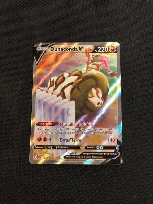 Carte Pokemon-Dunaconda V 252/164 Alternative-Poing De Fusion-FR-Proche Neuve