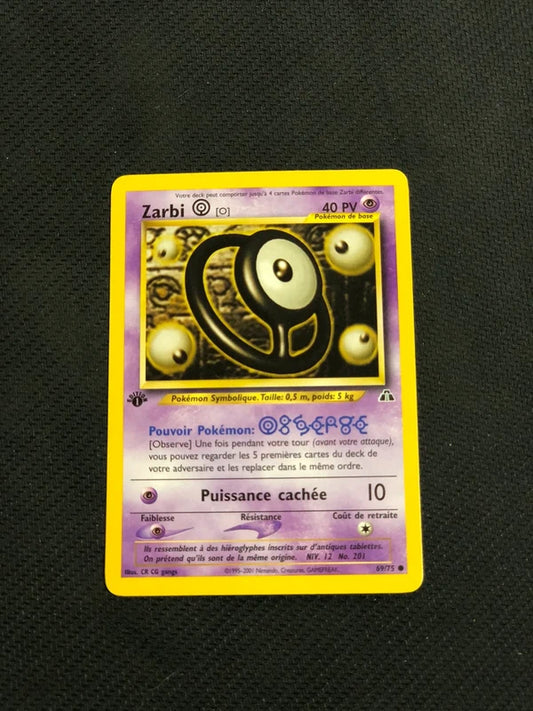 Carte Pokemon-Zarbi O 69/75 Édition 1-Neo Discovery-FR-Excellente