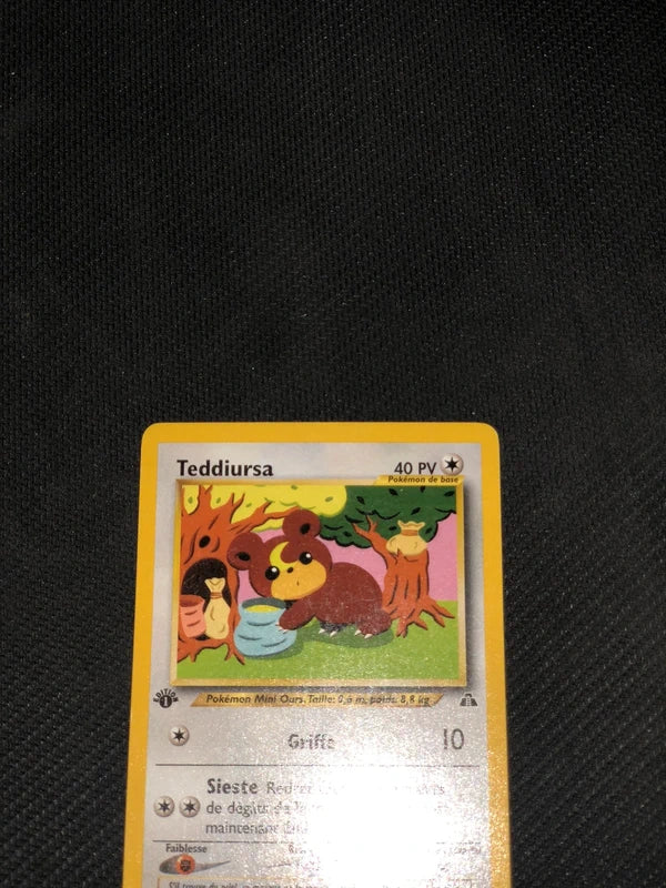 Carte Pokemon-Teddiursa 65/75 Édition 1-Neo Discovery-FR-Excellente
