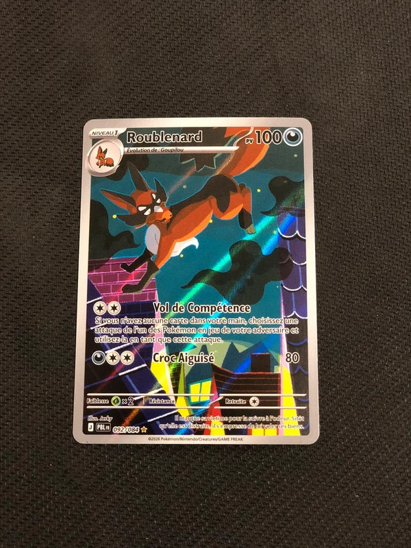 Carte Pokemon-Roublenard 092/084 AR-Nuit Noire-FR-Proche Neuve
