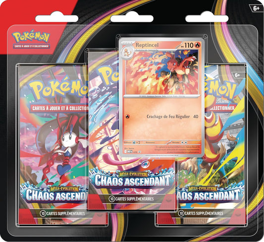 Booster Pokemon Tripack 3 Boosters Chaos Ascendant FR Reptincel Scellé