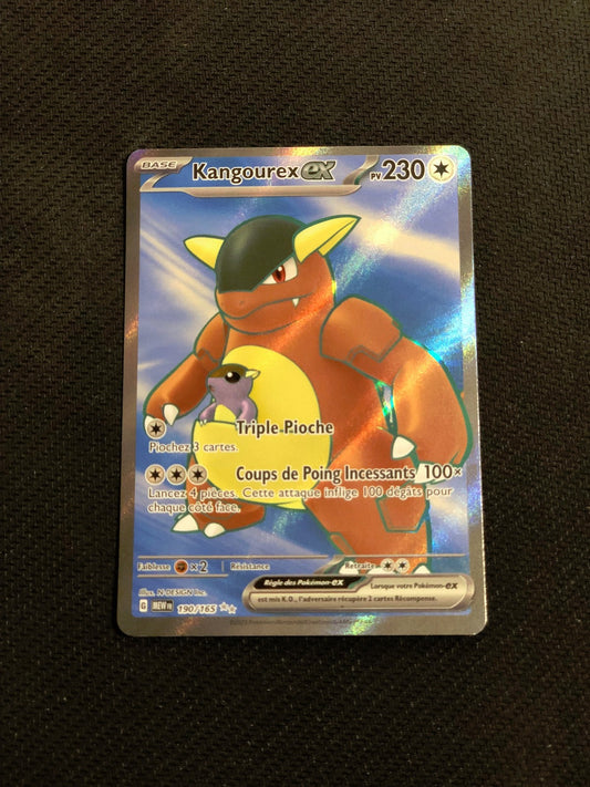 Carte Pokemon-Kangourex Ex 190/165 FA-151-Proche Neuve