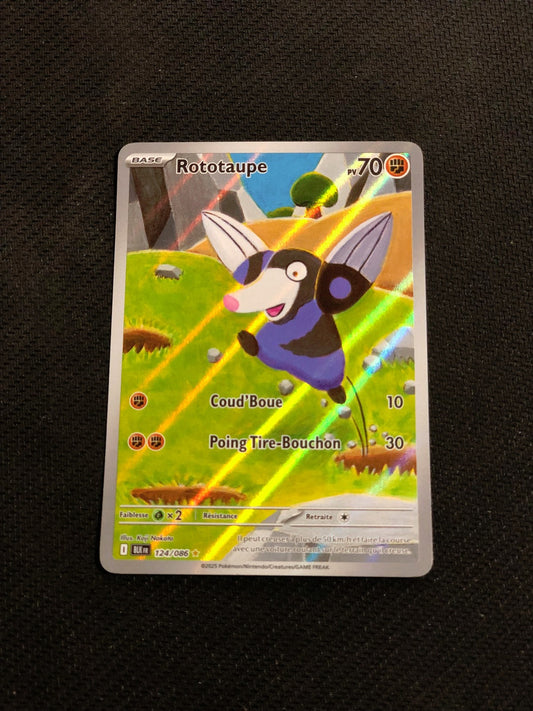 Carte Pokemon-Rototaupe 124/086 AR-Foudre Noire-FR-Proche Neuve