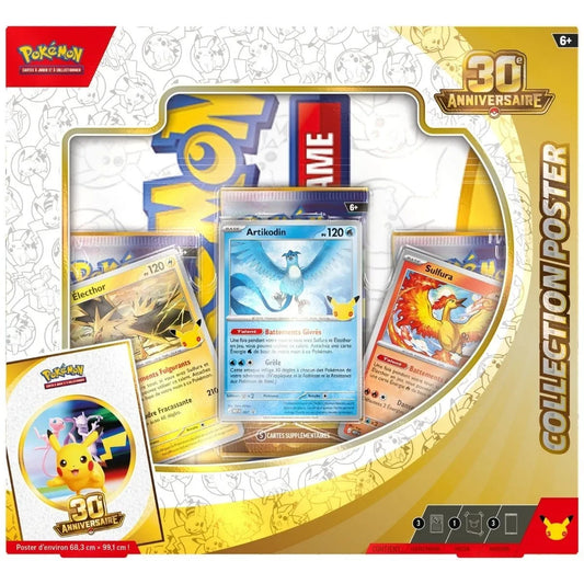 Coffret Pokémon- Coffret Poster 30 Ans-3 boosters-FR-Scellé