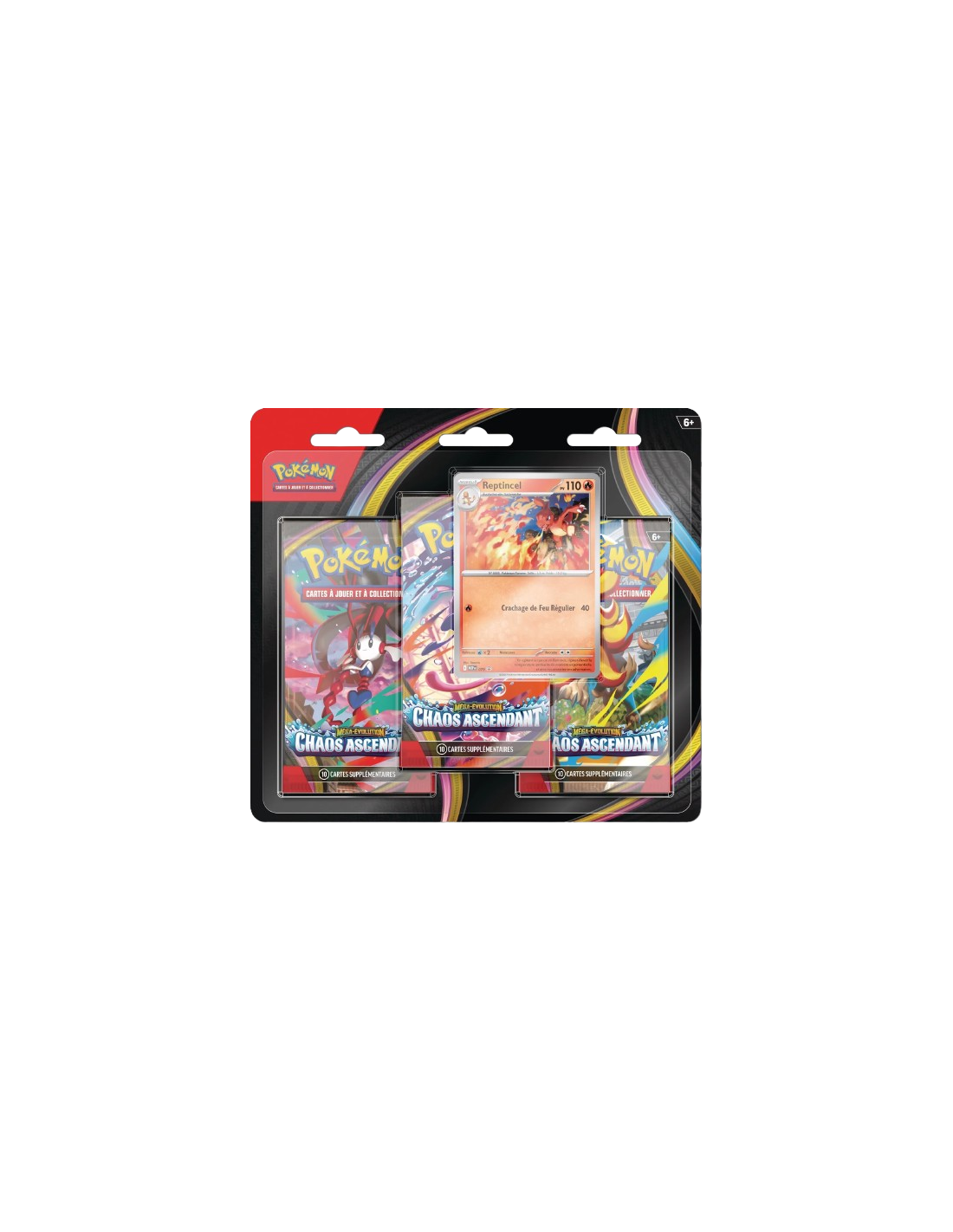 Booster Pokemon-Tripack 3 Boosters-Chaos Ascendant-FR-Reptincel-Scellé