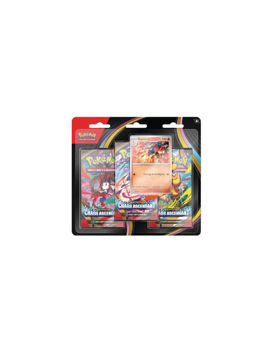 Booster Pokemon-Tripack 3 Boosters-Chaos Ascendant-FR-Reptincel-Scellé